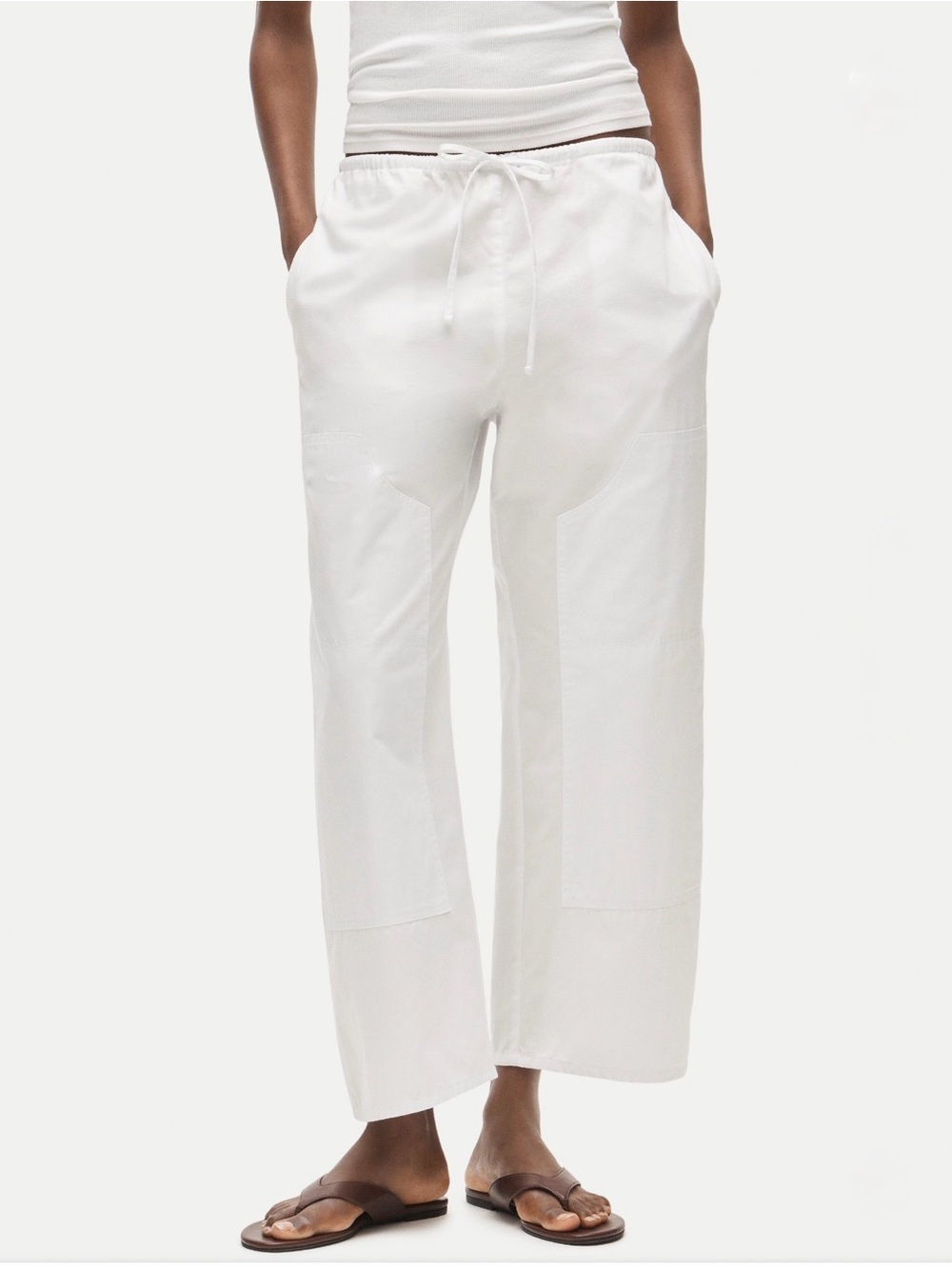 NWT J.Crew Luna Pant in Cotton Poplin White Size M